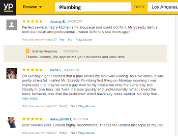 Mr Speedy Plumbing Reviews on YP